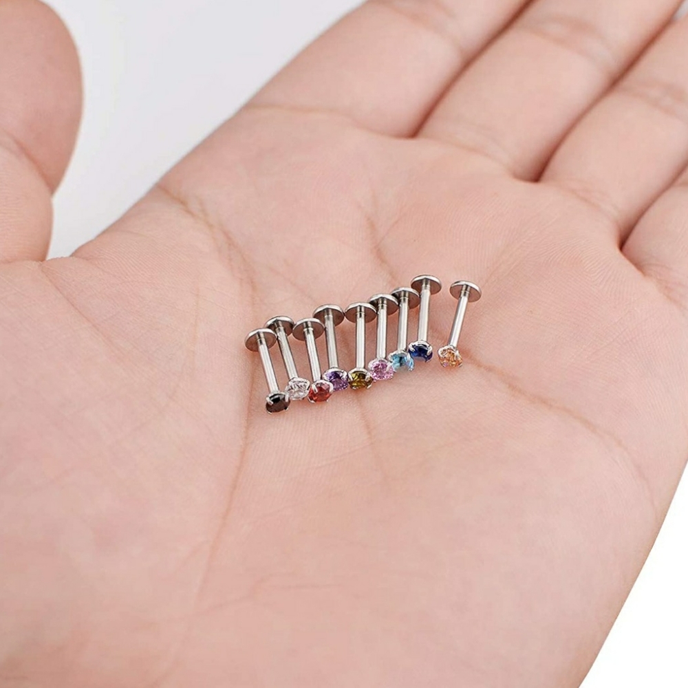Set of 9 surgical stee labret/Monroe body jewelry